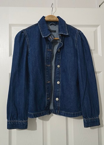Düğmeli Lacivert Kadın Denim Gömlek