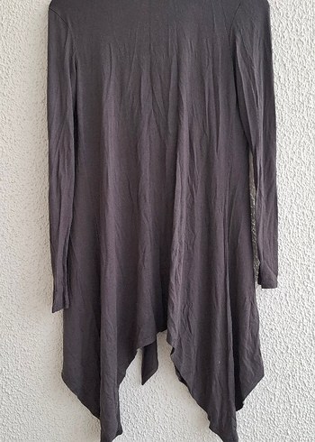 Kadın Gri Uzun Salaş Hırka - Görsel 5