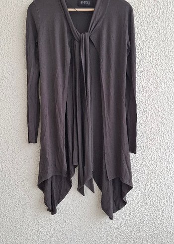 Kadın Gri Uzun Salaş Hırka - Görsel 2