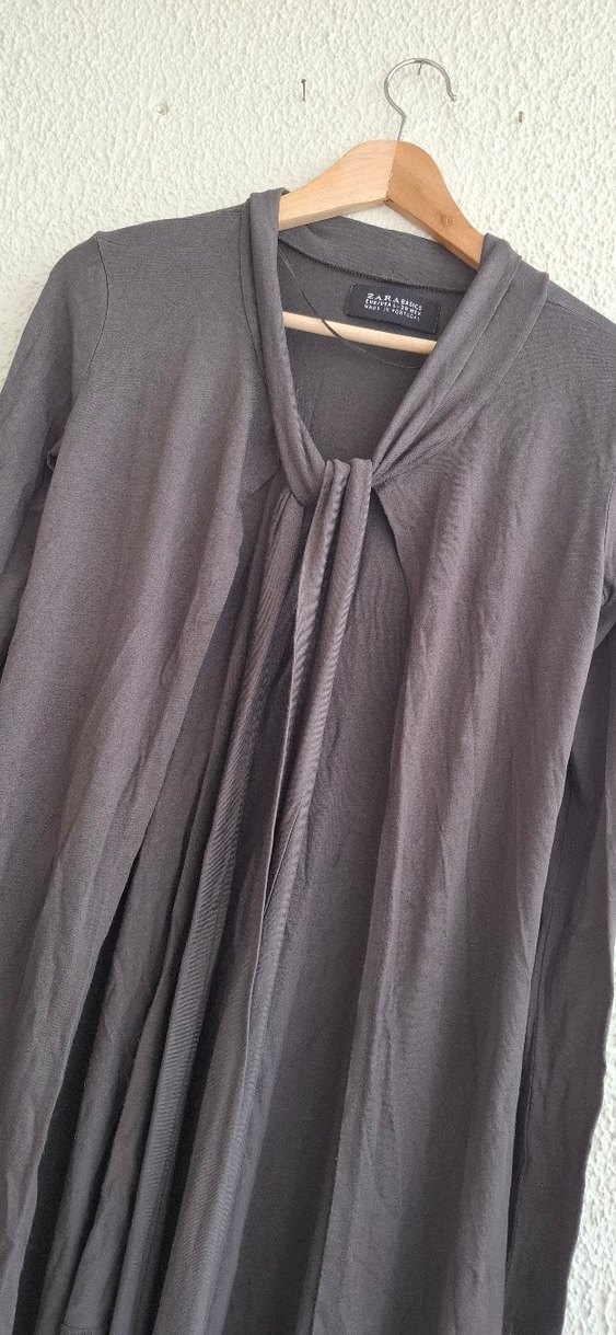 Kadın Gri Uzun Salaş Hırka - Görsel 3