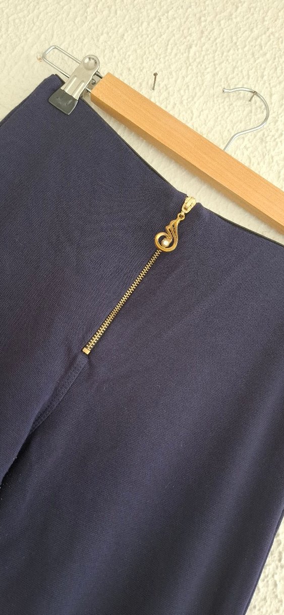 Kadın Lacivert Fermuarlı Tayt - Görsel 3