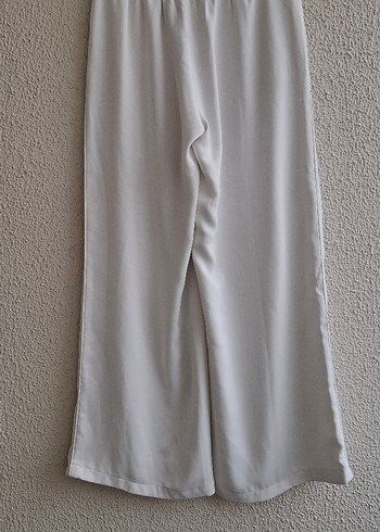 Beyaz Kadın Bol Kesim Kumaş Pantolon - Görsel 4