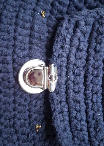 Lacivert El Örgüsü Kadın Omuz Çantası - Görsel 2