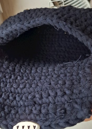 Lacivert El Örgüsü Kadın Omuz Çantası - Görsel 10