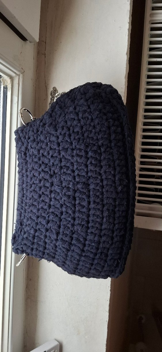 Lacivert El Örgüsü Kadın Omuz Çantası - Görsel 5