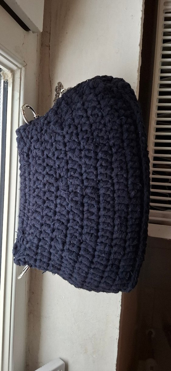 Lacivert El Örgüsü Kadın Omuz Çantası - Görsel 4