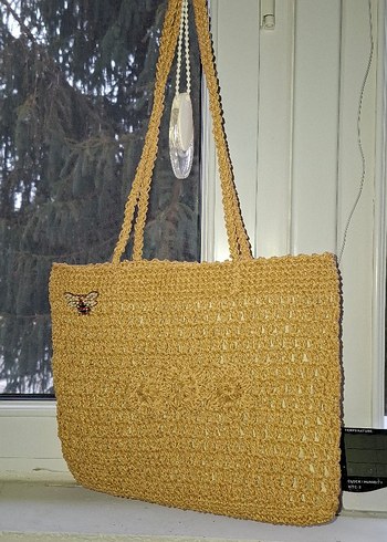 El Örgüsü Hasır Kadın Çanta - Görsel 5