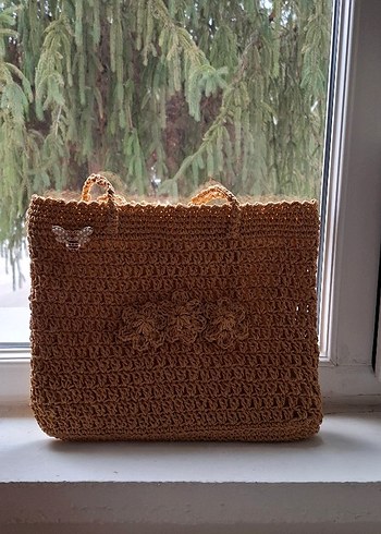 El Örgüsü Hasır Kadın Çanta - Görsel 2