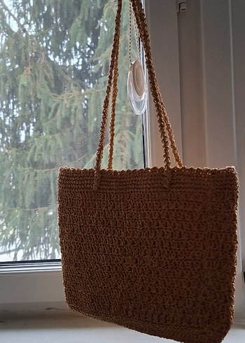 El Örgüsü Hasır Kadın Çanta - Görsel 11