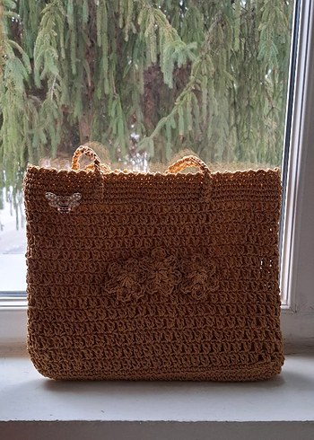 El Örgüsü Hasır Kadın Çanta - Görsel 3