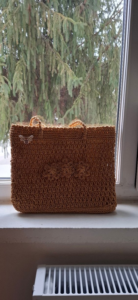 El Örgüsü Hasır Kadın Çanta - Görsel 2