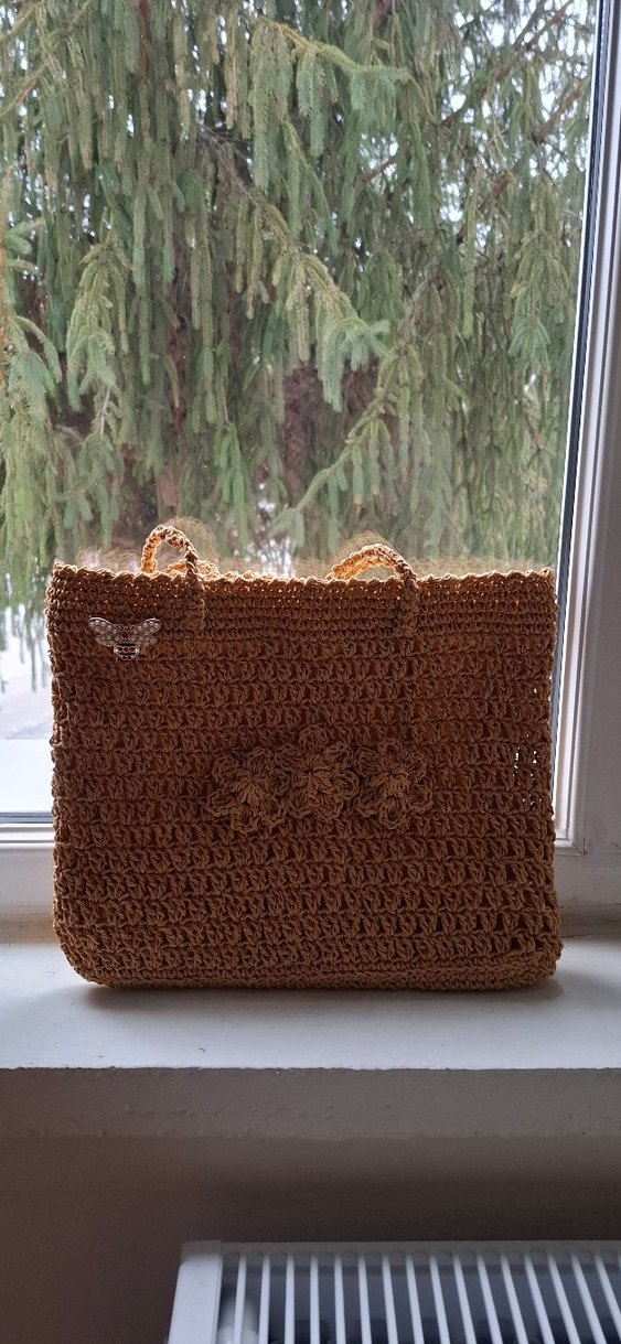 El Örgüsü Hasır Kadın Çanta - Görsel 3