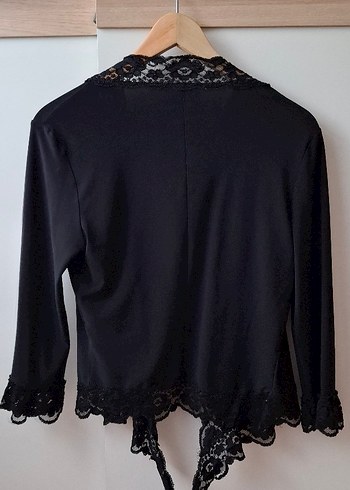 Siyah Dantelli Hırka Bolero - Görsel 3