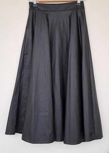 Siyah Uzun Drapeli Kadın Etek - Görsel 5