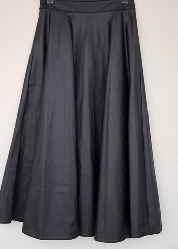 Siyah Uzun Drapeli Kadın Etek - Görsel 6