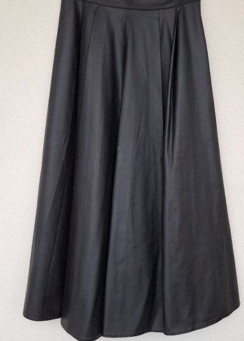 Siyah Uzun Drapeli Kadın Etek - Görsel 2