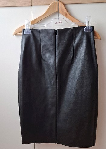 Deri Siyah Midi Kalem Etek - Görsel 5