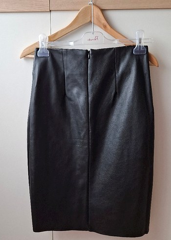 Deri Siyah Midi Kalem Etek - Görsel 6