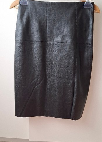 Deri Siyah Midi Kalem Etek - Görsel 2