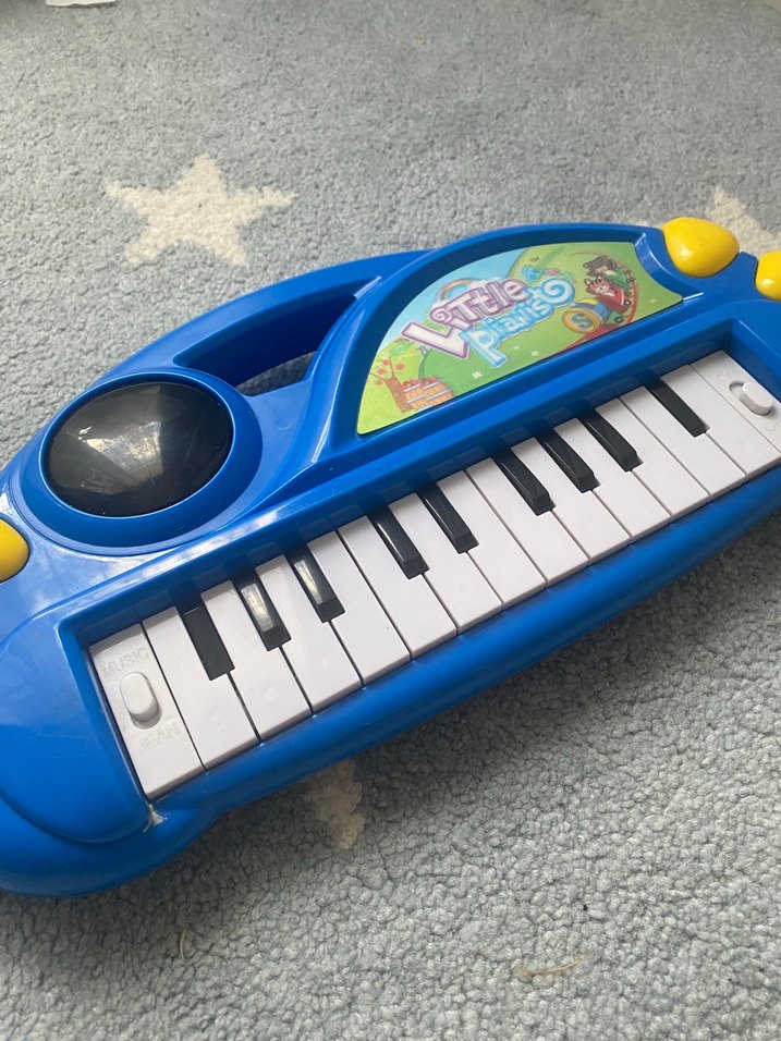 Renkli Mavi Eğitici Mini Piyano - Görsel 3