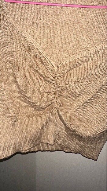 s Beden camel Renk Trendyol crop bluz