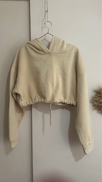 Asos kapüşonlu crop sweatshirt