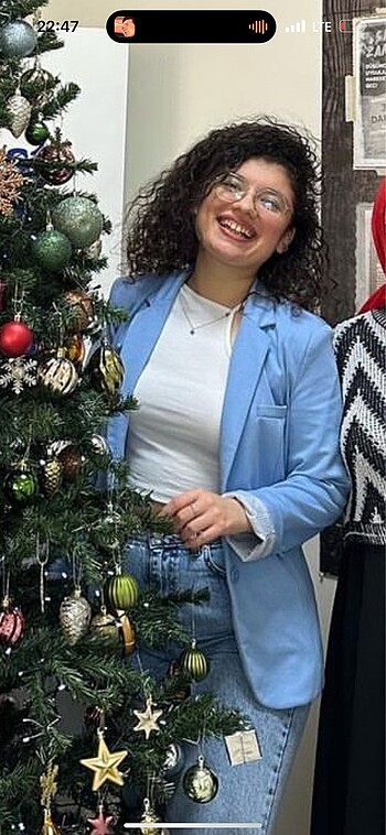 Stradivarius Mavi Blazer Ceket