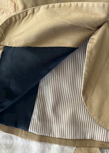 xs Beden çeşitli Renk Bej Düğmeli Kadın Keten Blazer Ceket