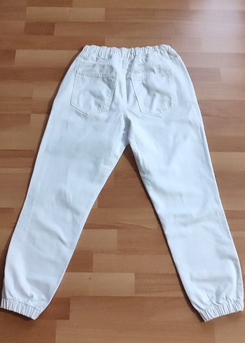 Beyaz Rahat Kesim Denim Kadın Pantolon - Görsel 2