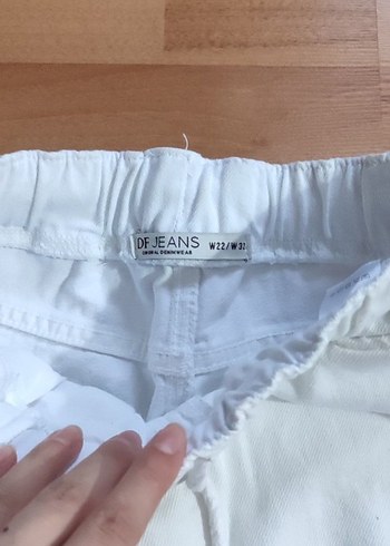 Beyaz Rahat Kesim Denim Kadın Pantolon - Görsel 3