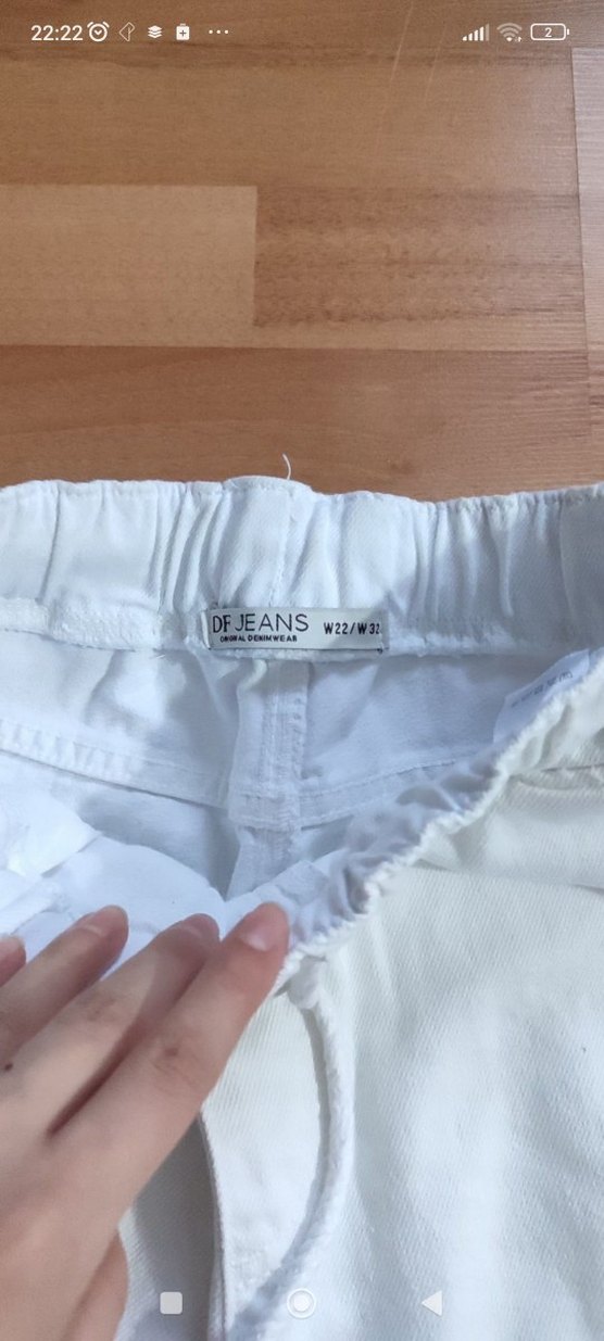 Beyaz Rahat Kesim Denim Kadın Pantolon - Görsel 3