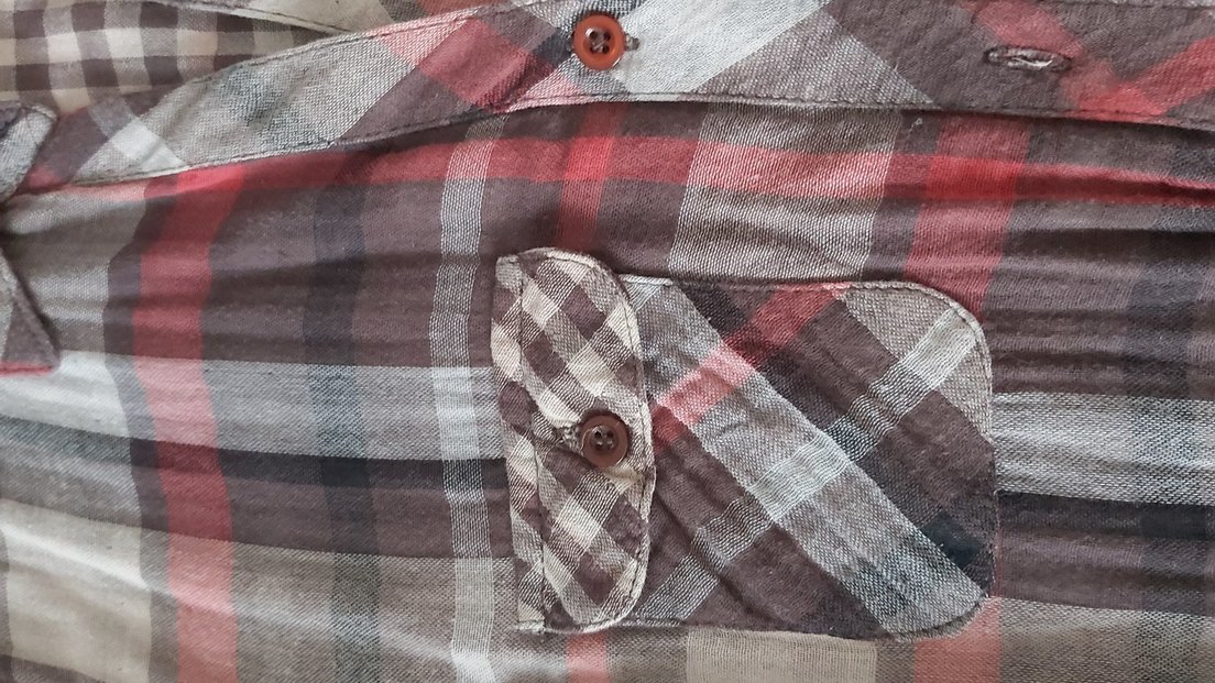 Gri Ekose Pamuklu Uzun Kollu Gömlek - Görsel 4