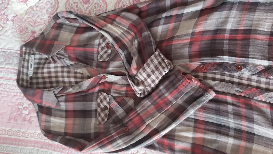 Gri Ekose Pamuklu Uzun Kollu Gömlek - Görsel 3