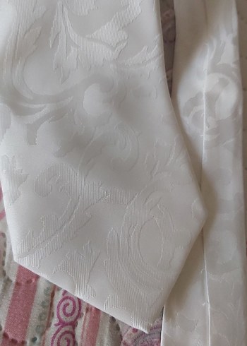 Beyaz Erkek Kravat - Görsel 5