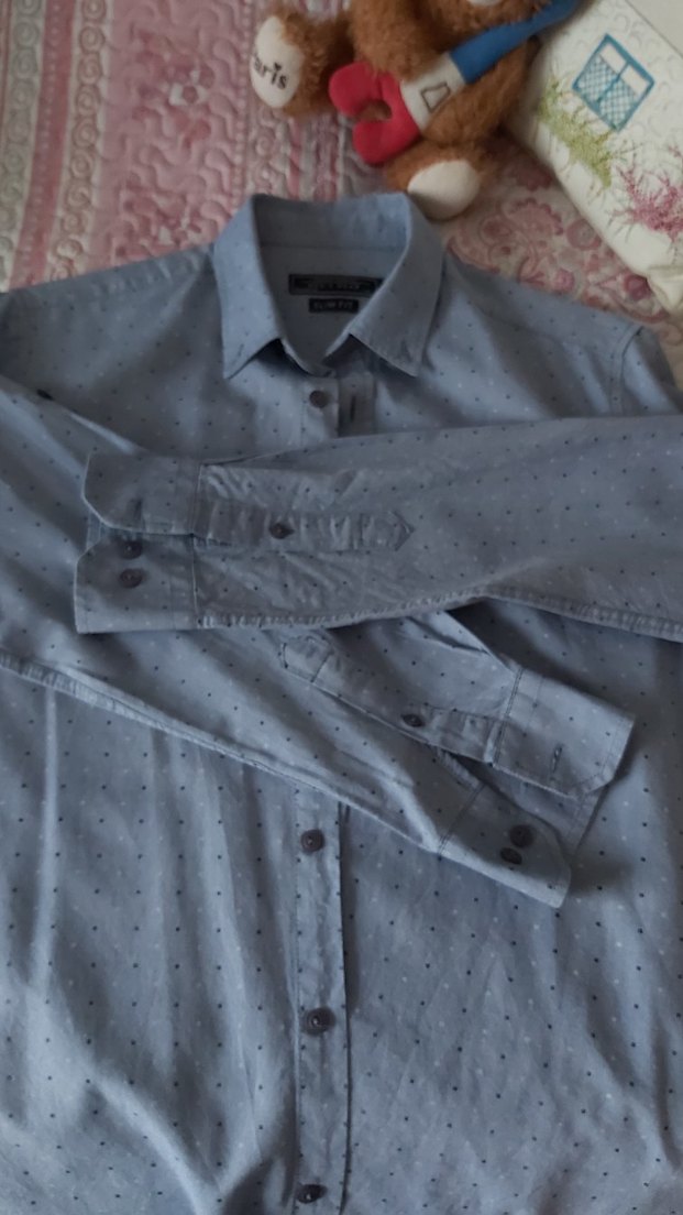 Düğmeli Uzun Kollu Erkek Gömlek - Görsel 4