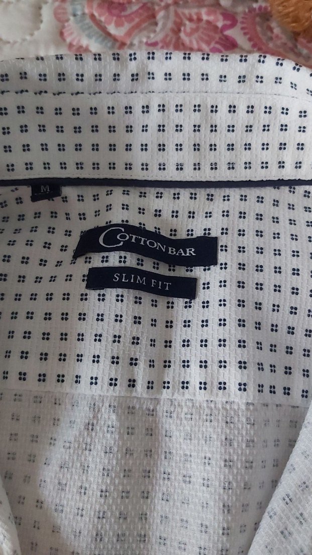 Beyaz Puantiyeli Uzun Kollu Pamuklu Erkek Gömlek - Görsel 4