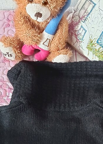 Siyah Boğazlı Triko Kadın Kazak - Görsel 4