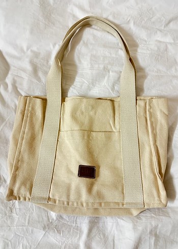 Miaju Krem Rengi Kanvas Tote Çanta - Görsel 2