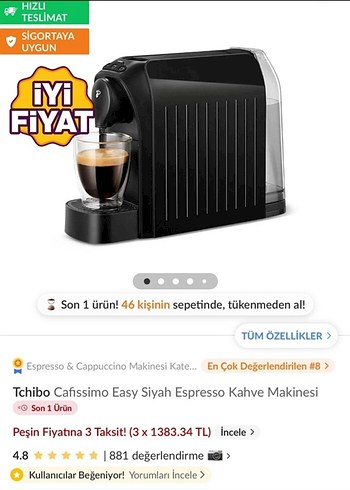 Tchibo Kahve Makinesi Tchibo