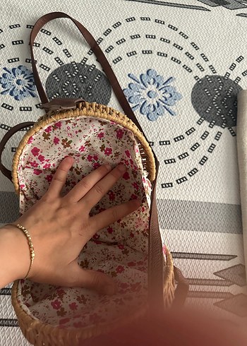 Bej Yuvarlak Sepet Çanta - Görsel 2