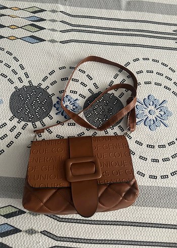 Kahverengi Deri Tokalı Kadın Çanta - Görsel 3