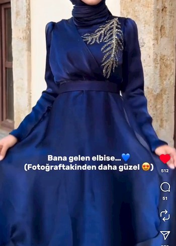 Siyah İşlemeli Uzun Kollu Kadın Abiye Elbise - Görsel 4