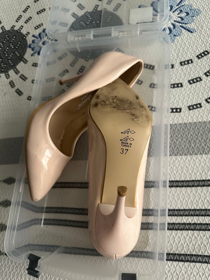 Bej Rugan Stiletto Topuklu Kadın Ayakkabı - Görsel 2