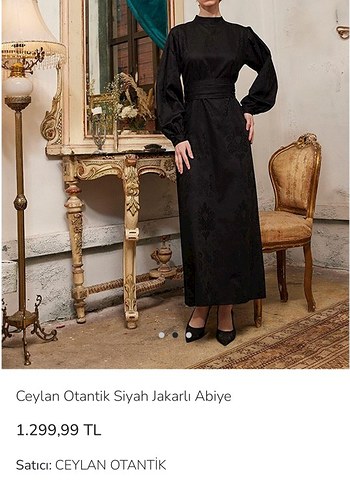 Ceylan Otantik Siyah Uzun Abiye Elbise - Görsel 2