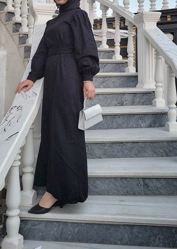 Ceylan Otantik Siyah Uzun Abiye Elbise - Görsel 3