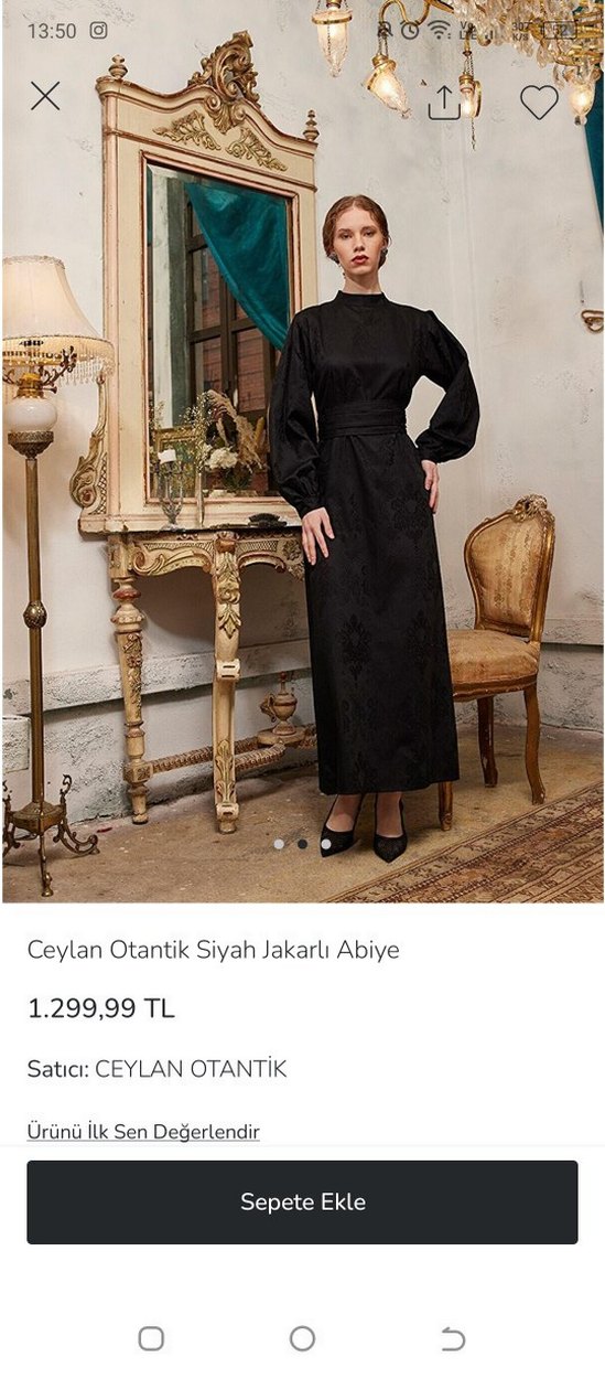 Ceylan Otantik Siyah Uzun Abiye Elbise - Görsel 2