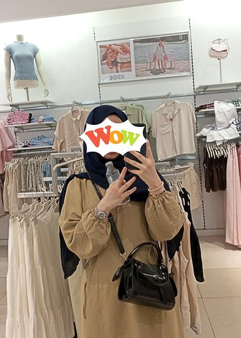 LCW bej haki yeşil Uzun Salaş Elbise - Görsel 3