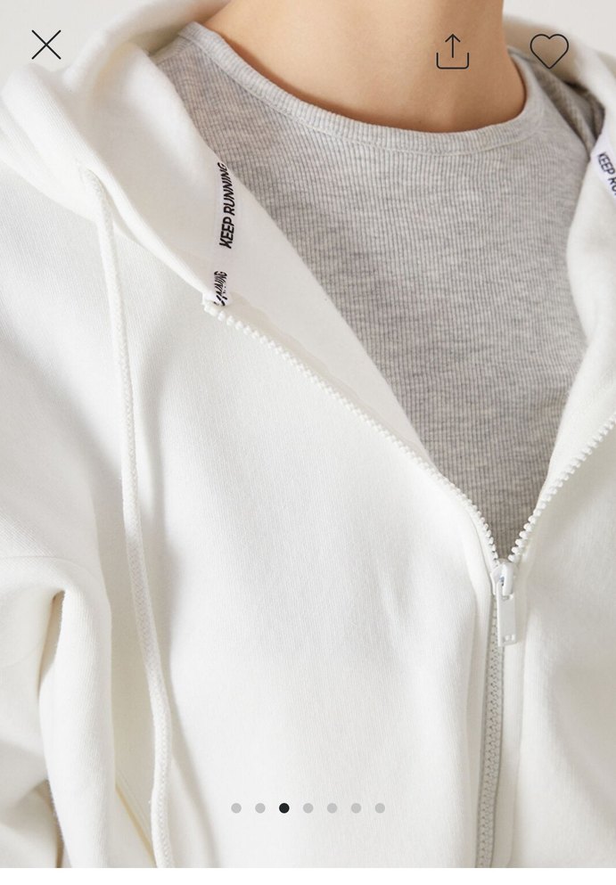 Fermuarlı Beyaz Kadın Sweatshirt - Görsel 3