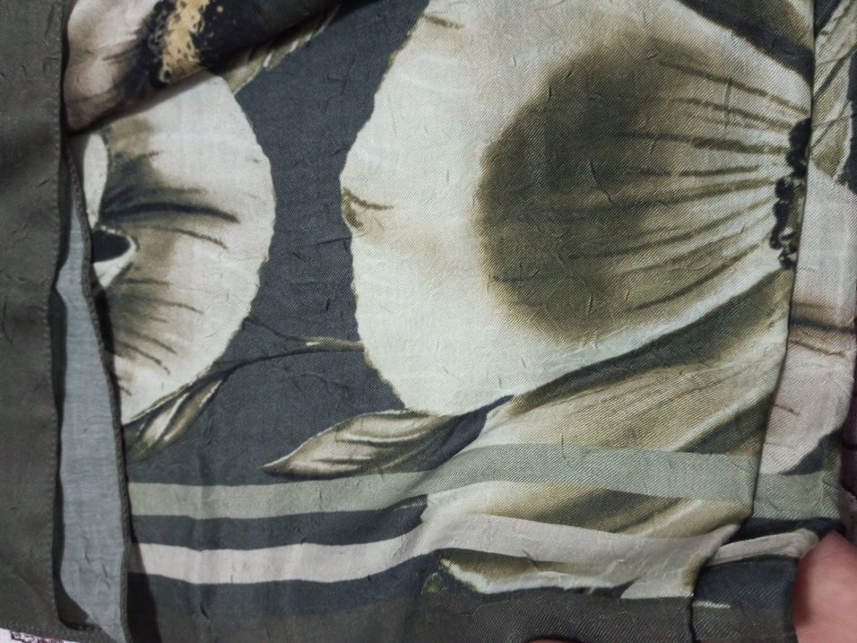 modakasmir haki yeşil bambu desenli sal - Görsel 2