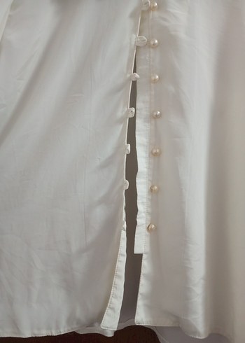 Dantel Detaylı Beyaz Kadın Gömlek - Görsel 5